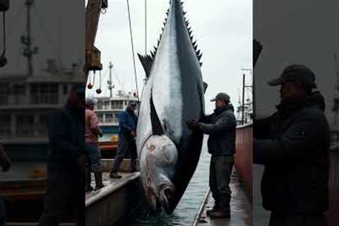 Record-Breaking Giant Tuna Caught by Fishermen! 🐟🎣  #fishing #animals  #viralvideo