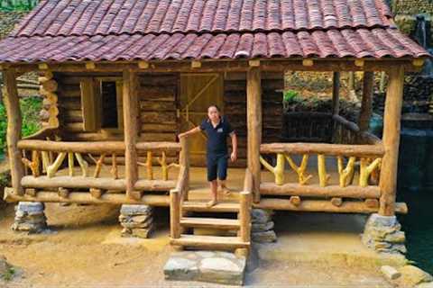Building Stairs for Cabin, Alone In The Forest Building A Log Cabin (Ep14)
