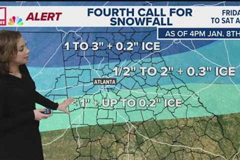 Winter Storm Update | Here's how much snow, sleet and freezing rain you could see in Georgia Friday