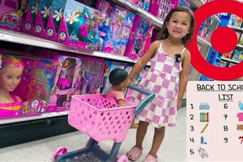 Back to school SHOPPING with a TiNY Shopping Cart!!