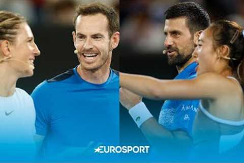 HILARIOUS! Andy Murray RETURNS to face Novak Djokovic in mixed doubles 🤣 | Australian Open 2025