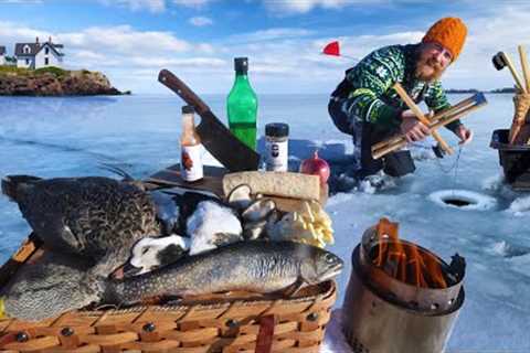 Sea Duck Hunting Blast &amp; Cast Ice Fishing | Catch and Cook