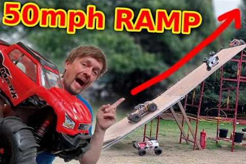 50 RC Cars on GIANT ramp -  Best RC event ever!!