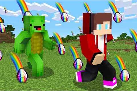 Rainbow Diamond Rain vs Security House in Minecraft