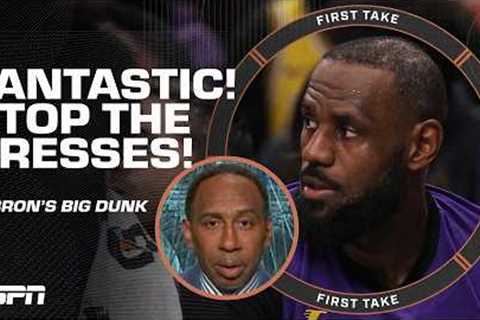FANTASTIC! STOP THE PRESSES! 🙄 Stephen A. brushes off LeBron's big dunk in Lakers' loss | First..
