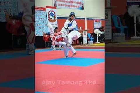Knockout 😱 Spinning Hook Kick🔥 #taekwondo #fight #ajaytamangtkd #trending #shorts