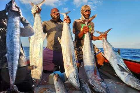 offshore fishing trip in the middle of the deep catching giant Wahoo and kingfish and this happened