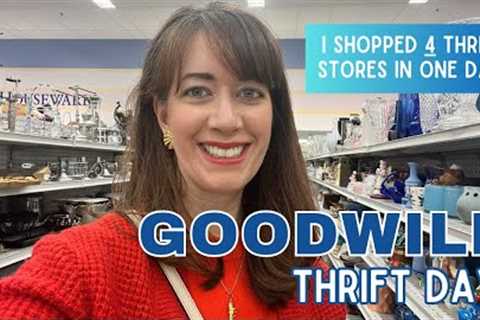 4 Goodwill Thrift Stores in ONE DAY! | Thrift with Me | Vintage Haul