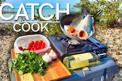 fishing for food - trout catch n cook on mangrove island