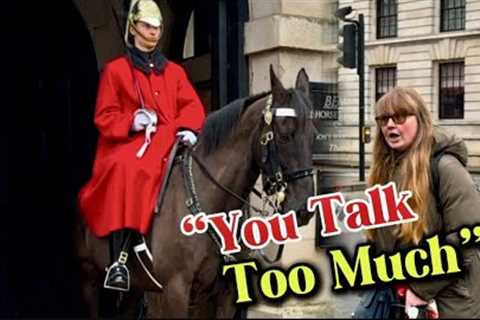 SHE’S INSANE!! INFAMOUS KAREN TRASH TALKS THE KING’S GUARD