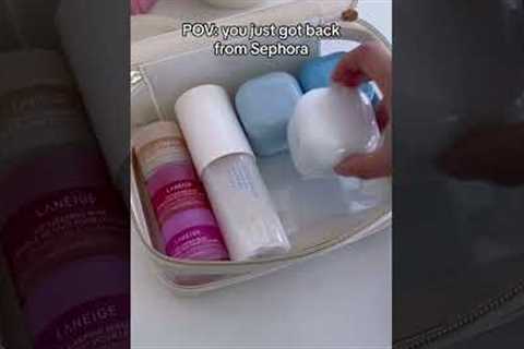 Organizing my skincare bag: ASMR