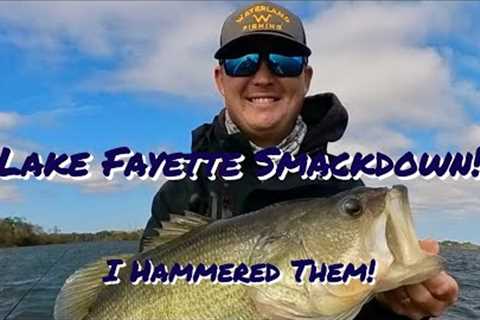 Lake Fayette, TX Big Bass Smackdown! Tons of Hooksets!