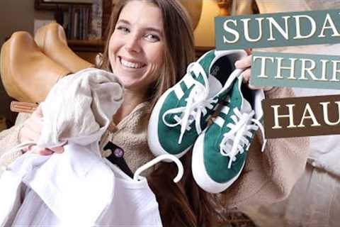 Sunday Goodwill Thrift Haul | My Thrifting Routine + Over $100 Shoes for $9.99