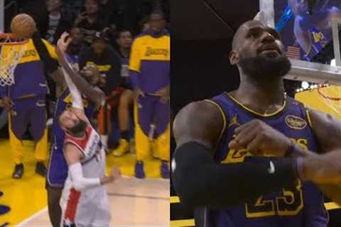 LeBron James INSANE poster dunk on Jonas Valanciunas off lob from Austin Reaves 😱