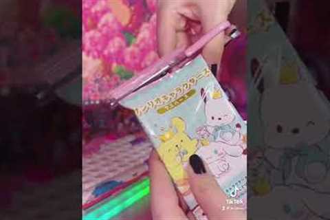 sanrio wafer cards unboxing 🌸 #asmr#asmrvideo#kawaii#sanrio#food#foodasmr#cute#shorts