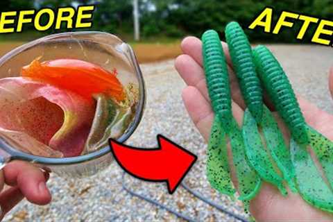 Melting OLD Plastic to Make The PERFECT Bass Fishing Bait! Create to Catch