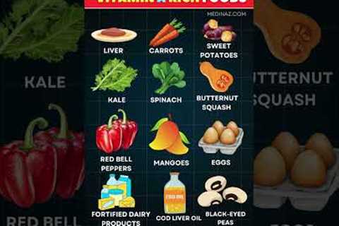 Top 12 Vitamin A Rich Foods for Better Vision &amp; Immunity 👁️✅ Vitamin A rich foods #shorts..