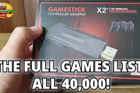 Game Stick X2+ Retro Games Console - THE GAMES LIST! ALL 40,000 Games.