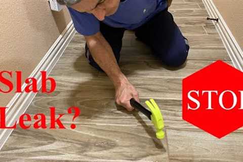Slab leak repair without cutting into the slab, use PEX to fix