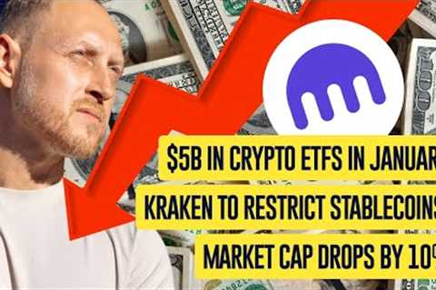 BTC Crash, Crypto-ETF Records, Kraken restricts Stablecoin Trading, Whales &amp; MicroStrategy