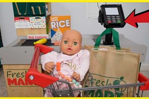Baby Annabell doll goes Grocery shopping Pretend play