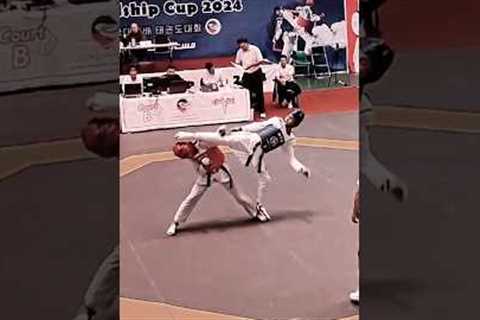 Taekwondo fight point knockout 😱 #tkd #fighter #taekwondo #kicks #knockout fights #olympic #shorts