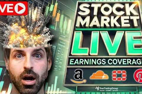 Stock Market Live AMZN Earnings, PINS, NET, FTNT &amp; More - How To Make Money Trading Tomorrow!