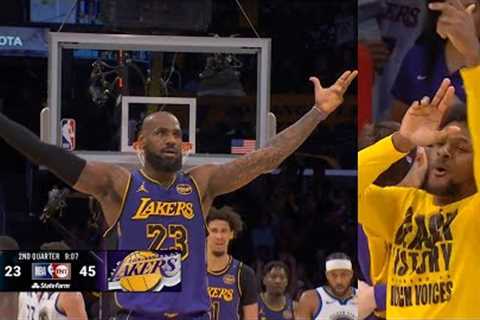 LeBron James logo 3 and three straight 3's vs Warriors has Bronny hyped