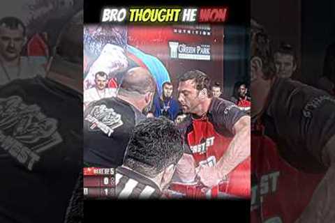😱Bro did not expect such an outcome#trending#armwrestling#eastvswest#sports#shorts
