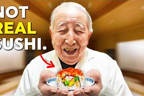 90 yr old Sushi Chef tries American Sushi for the First Time