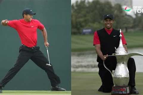 Tiger Woods Holes HUGE Putt to Win 2008 Dubai Desert Classic