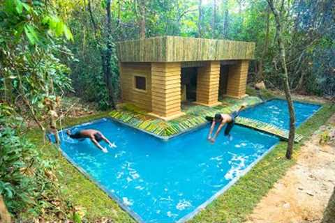 Build Modern Bamboo Villa Surrounding by Swimming Pool Bamboo Bridge [Full Video]