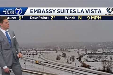 Light snow wrapping up from Omaha's winter storm