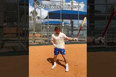 POV: Switch Hitters 🤣 #baseball #comedy #switchhitter #hitter #homerun #baseballplayers