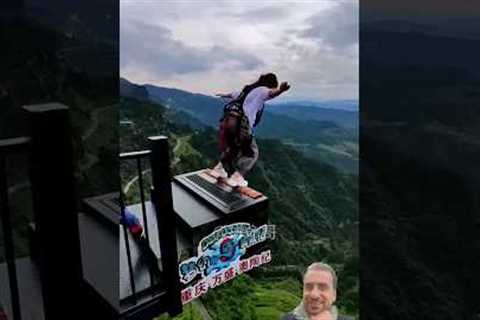 China Funny Clips. #travel #funny #fun #adventure #trip #bungee #extreme #ordovician #mountains