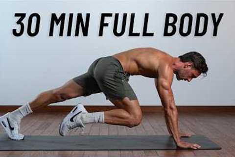 30 Min Full Body Workout - Fat Burning Cardio &amp; Strength at Home (No Equipment + No Jumping)