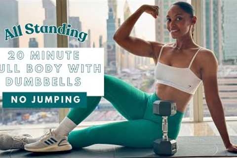 20min STANDING FULL BODY DUMBBELL WORKOUT | Strength &amp; Muscle
