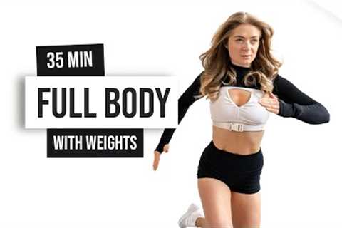 35 MIN WONDER WOMAN Full Body HIIT + Strength Workout - with weights, dumbbells