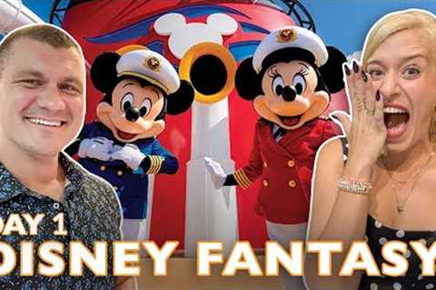 DREAMS COME TRUE! The Best First Day On The Disney Fantasy | Cruise Line Room Tour, Best Snacks Info