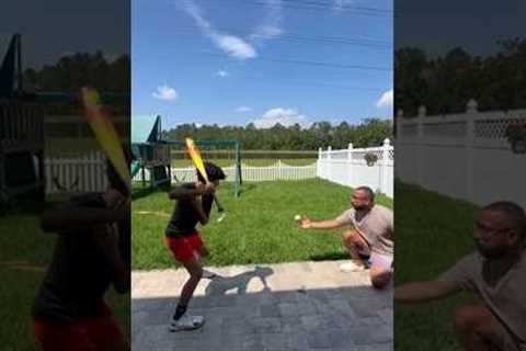 Can I hit over the fence home run with different bats? #baseball #youtubeshorts #viral #batflip