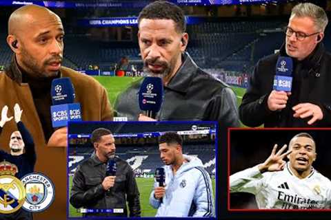 Real Madrid vs Man City 3-1 Mbappe Hat Trick 🔥 Thierry Henry Go Crazy reacts to Mbappe Smashed Pep