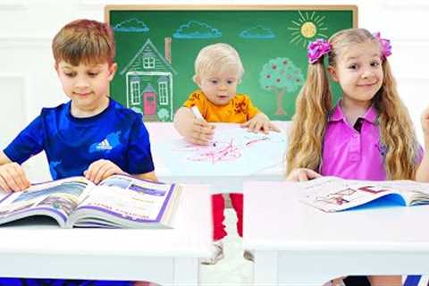 Roma and Diana at School - Video compilation about school, friendship and knowledge