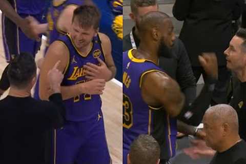 JJ Redick laughs with Luka Doncic and LeBron James after Lakers beat Nuggets 😂