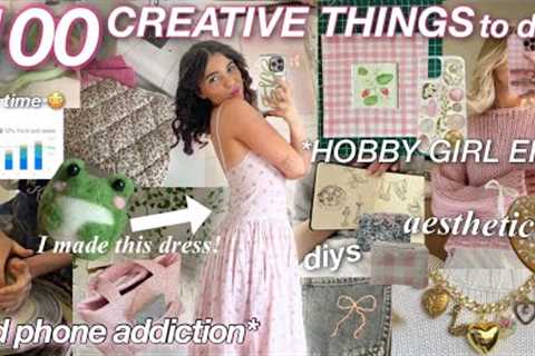 100 THINGS TO DO when you're bored🎨🎀 *HOBBY GIRL ERA* ✨aesthetic diy craft &amp; hobby ideas