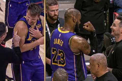 This Moment Between LeBron, Luka &amp; JJ Redick is GOLD  😂
