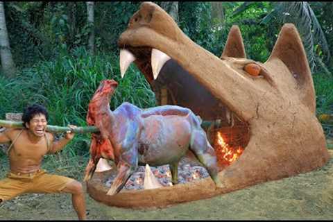 Build a barbecue Looks interesting -survival in the rainforest - cook cow - Eating delicious