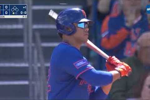 JUAN SOTO HOMERS IN HIS FIRST SPRING TRAINING AT-BAT AS A MET! 🔥💪