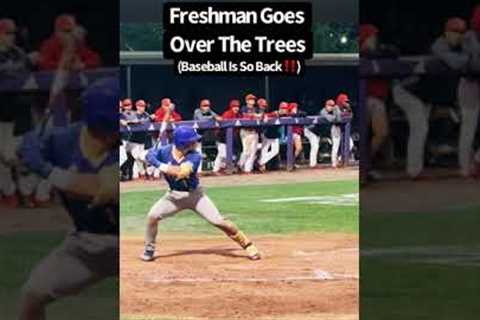 OVERSIZED freshman launches ball into outer space ￼ #baseball #mlb #homerun