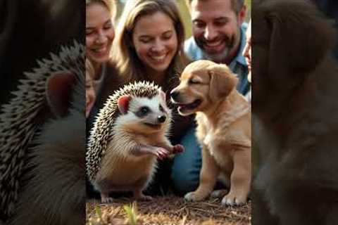 The Golden Puppy &amp; The Hedgehog’s Friendship #friendship #cuteanimals #kindness #puppy ..