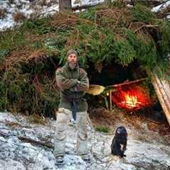 Building A Winter Survival Shelter In The Austrian Wilderness